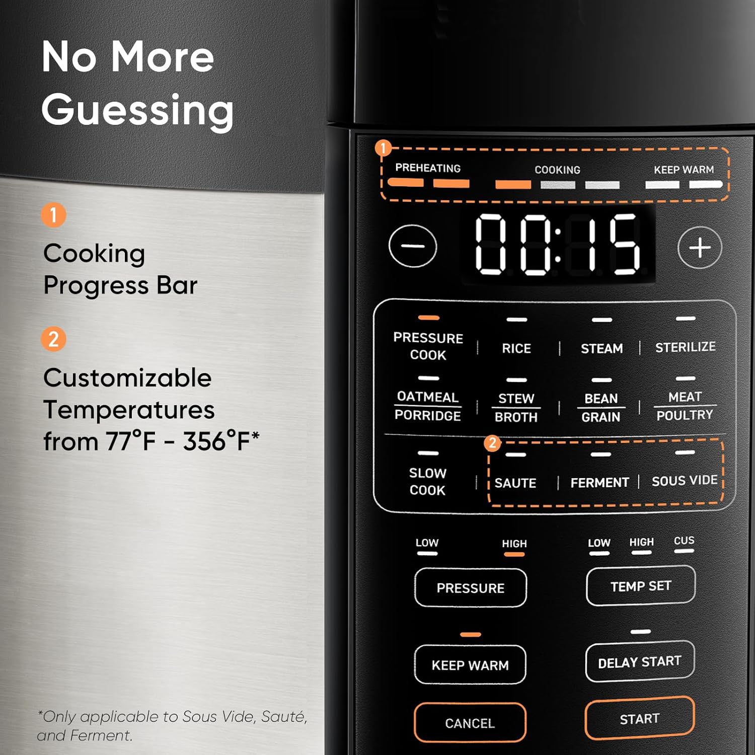 9 in 1 Electric Instant Pot Pressure Cooker 6QT